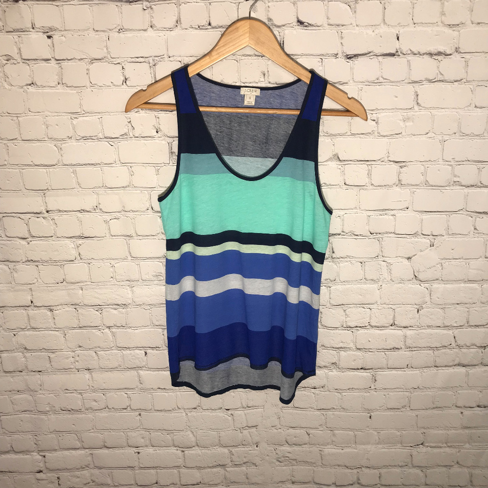 J Crew Striped Tank Cotton Blend